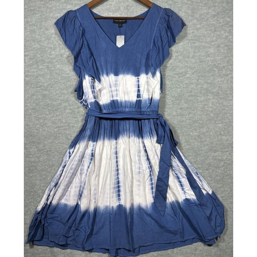 Lane Bryant Blue and White Midi Dress